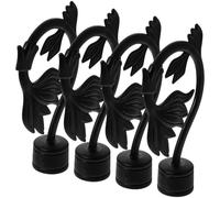 Zerodeko 4piezas Cabezas Decorativas para Barra de Cortina Romana Accesorio Decorativo para Postes de Cortina Acabado Negro Diseño Varios Estilos Fácil Instalación para Varios Estilos