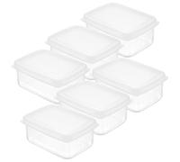 Zerodeko 6 Piezas Caja para Nevera Pequeña de Pp Tapa Sellada, Resistente al Desgaste y Fácil de Usar, Adecuado para Almacenar Masa y Carne Refrigerador en Casa