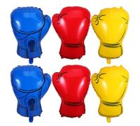 Zerodeko 6piezas Globos de Guantes de Boxeo de Foil Resistentes y Coloridos Decoración Temática para Fiestas de Cumpleaños y Eventos de Lucha para Instalación Sencilla y Reutilizable