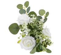 Zerodeko Anillo de Vela Rosas Sintéticas en Color Claro para Decoración del Hogar y Bodas, Diseño Realista en Tela y PE, Elegante Fiestas