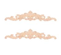 Zerodeko Aplique Tallado en Madera Maciza, 2 Unidades, Motivos para Puertas y Muebles, Adecuado para del Hogar