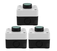 Zerodeko Caja de estación de pulsadores de 3 piezas - Interruptor de parada de emergencia para plataforma de foso de - Caja de control de arranque y parada verde para apagado de equipos