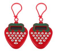 Zerodeko Calculadora Mini Electrónica con Forma de Fresa, 2 Piezas, Pantalla Clara y Diseño Abs, Adecuado para Estudiantes y Útiles Escolares