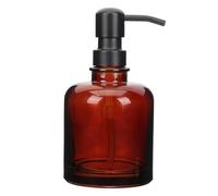 Zerodeko Dispensador Jabón Manos y Champú de Vidrio Ámbar con Bomba Inoxidable para Baño Cocina y Lavandería Recargable y Estable Mesa