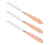 Zerodeko Espátulas para Mezclar Pintura al Óleo y Acrílicos, Juego de 3 Cuchillos Artísticos de Acero Inoxidable Mango de Madera, para Uso en Pintura Profesional y Creativa