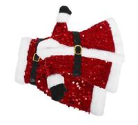 Zerodeko Funda para Botella de Vino con Falda Navideña de Lentejuelas y Felpa de Unidades Decoración Reutilizable para Mesa Fiestas