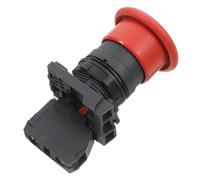 Zerodeko Interruptor Botón Detención de Emergencia Rojo para Industria Plástico y Metal, Protección de Seguridad y Fácil Instalación