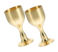 Zerodeko Juego de 2 Copas Cáliz de Latón Dorado para Uso Ceremonial Diseño Único, Fácil de Limpiar y Duraderas, Ideales para Ceremonias Religiosas