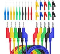 Zerodeko Kit de Cables de Prueba con Pinzas Cocodrilo y Sondas para Multímetro Conexión Estándar Tipo Banana, Compatible con Equipos de Prueba Eléctrica y Medición