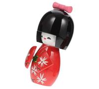 Zerodeko Muñeca Estilo Artístico Japonés de Kimono Japonesa de Madera Pequeña y Compacta, Adorno Tradicional para Decoración del Hogar y Oficina