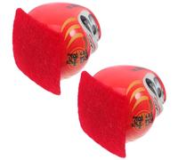 Zerodeko Muñecas de Cerámica Japonesas Rojas en Forma de Huevo 2piezas Decorativas y Elegantes para Decoración de Hogar y Oficina Acabado Clásico y Artesanal