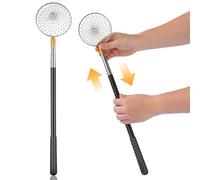 Zerodeko Pinza Extensible para Recolectar Huevos y Nueces Pecanas con Mango Largo Negro de Acero Inoxidable para Propietarios de Granjas y Gallineros