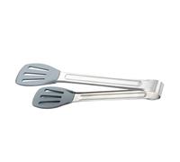 Zerodeko Pinza para Bistec de Acero Inoxidable y Silicona Diseño Sola Pieza y Agarre Cómodo para Cocina y Hotel
