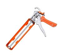Zerodeko Pistola de Calafateo para Vidrio, Dispensador de Pegamento, Aleación de Aluminio E Hierro, Naranja, Diseño Engrosado, Estructura Reforzada, para Sellador y Construcción