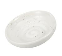 Zerodeko Plato para Salsa de Cerámica Blanco, Reposacucharas Versátil y Elegante para Cocina y Decoración de Mesa, Diseño Redondo Estilo Japonés