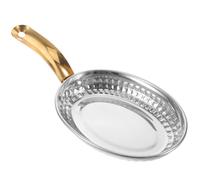 Zerodeko Sartén de acero inoxidable: Sartén poco profunda con mango - para pescado - Plato ovalado para sellar alimentos, ideal para mariscos, pasta, bistec y tortillas - Utensilios de cocina