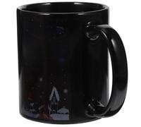 Zerodeko Taza Navideña Cambio de Color Taza de Cerámica de Muñeco de Nieve 400ml Negra Sensible al Calor Asa para Café, Té y Leche, Obsequio de Navidad