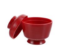 Zerodeko Tazón de Arroz de Cocina Estilo Japonés de Plástico con Tapa | Cuenco Pequeño para Sopa de Miso, Borde Liso sin Rebabas, Uso Diario en Casa, Buffet y Reuniones