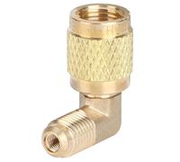 Zerodis Adaptador R410, Rosca Macho 1/4 a Rosca Hembra 5/16 Adaptador de Conector de 90 ° Enfriador para Aires acondicionados Mini Split