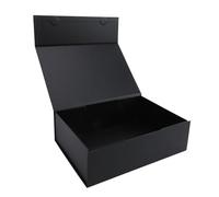 Zerodis Caja de Regalo Magnética con Tapa Abatible, 26 X 19 X 8 Cm, Color Blanco, Ideal para San Valentín. Caja de Regalo Resistente y Plegable para Perfumes, Bolsos, Sets de Cuidado de (BLACK)
