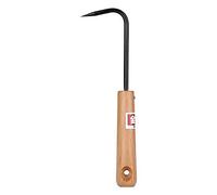 Zerodis Herramienta para Bonsái y Jardinería, Rastrillo de Acero al Manganeso con Mango de Madera, Gancho para Raíces, 22cm, 78g