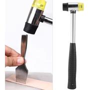 Zerodis Herramientas de Cuero Mazo de Cuero Martillo para Trabajar Cabeza de Goma Desmontable con de Acero Antideslizante para Artesanía de Roscado de Madera Martillo Artesanal de (25MM)