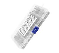 Zerodis Surtido de Tornillos de Cabeza Plana Hexagonal, 320 Piezas de Tornillos para Máquina de Acero Inoxidable 304 M2 M6, 14 Tamaños de Sujetadores de Cabeza Al Ras con Caja de Almacenamiento para