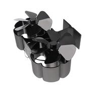 Zerodis Ventilador de Chimenea de 6 Aspas, Ventilador Térmico de Doble Cabezal 180-220 CFM for Estufas de Leña y Gas, Funcionamiento Silencioso