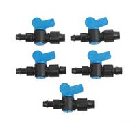 Zeroupshop 3 conectores de válvula de bola de púas de 16 mm para manguera de riego por goteo, PE grueso resistente a la intemperie, válvula de cierre con bloqueo de tuerca para sistema de riego de