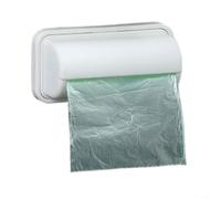 Zeroupshop Contenedor de bolsa de basura de cocina, caja de almacenamiento de montaje en pared con puerto de fácil acceso para baño, inodoro, lavandería, PP, 6 x 3 x 2.5 pulgadas, beige (blanco)
