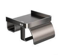 Zeroupshop Cubierta de caja montada en la pared, organizador de baño sin taladro con bolsa de basura y estante, soporte de papel de aluminio para cocina o inodoro para azulejos o vidrio