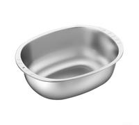 Zeroupshop Cuenco de acero inoxidable, cuenco grueso en forma de huevo para amasar masa de hasta 5 libras, antiadherente para lavar verduras y preparar alimentos, compatible con todas las estufas, 34