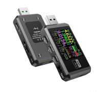 Zeroupshop FNB48P, probador de voltaje amperímetro USB con pantalla TFT de 1.44 pulgadas para PD para qc2.0 para qc3.0 FCP AFC detección de disparador de carga rápida y monitoreo de protocolos