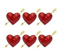 Zeroupshop Juego de 6 servilleteros de metal, diseño de corazón rojo, con flecha, para el día de San Valentín, decoración romántica de mesa, bodas, cenas, reuniones de vacaciones, 6,8 x 7,2 cm