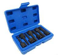 Zeroupshop Juego de 7 llaves de vaso Torx de 3/8 pulgadas, T20-T60 Star Bit Sockets con retención de bola, acabado de óxido negro para reparación de automóviles y hogar en estuche de almacenamiento