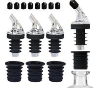 Zeroupshop Juego de boquillas de aceite de oliva a prueba de fugas, paquete de 4 dispensadores de plástico con 8 tapas, ajuste ajustable para botellas de vinagre de vino, herramientas de cocina aptas