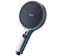 Zeroupshop Juego de cabezal de ducha de panal con 4 modos de pulverización, cabezal de ducha de mano de lluvia y pulso, boquillas de silicona, control de botón, conector estándar de 4 pulgadas para