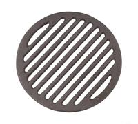 Zeroupshop Malla de hierro fundido resistente, parrilla redonda negra para barbacoa, parrilla de cocción para asar carne, accesorio de uso simple para parrillas de jardín (17 cm)
