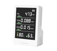 Zeroupshop Medidor de calidad del aire Detector de formaldehído Medidor de humedad con sensor PM2.5 Pantalla en tiempo real para oficina en casa (Semiconductor)