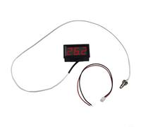 Zeroupshop Medidor digital de termopar tipo K -30 a 800 ° C, pantalla LED industrial, con sonda de acero inoxidable 304, protección de polaridad inversa, DC12V, para pruebas y medición (rojo)