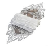 Zeroupshop Mesa de encaje blanco para corredor, mantel de malla bordada, decoración para boda, fiesta de Navidad, comedor, hogar, decoración de hotel (26 x 70 cm)