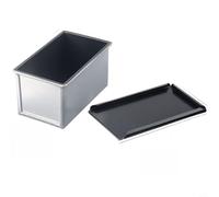 Zeroupshop Molde para pan de aleación de aluminio con tapa, revestimiento antiadherente, agujeros de ventilación para hornear uniforme pastel para molde, herramienta de limpieza de fácil liberación
