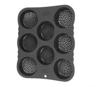 Zeroupshop Moño de silicona para hamburguesa para molde, bandeja para hornear resistente al calor de 8 cavidades para una fácil liberación, herramienta de pan de cocina antiadherente gris para