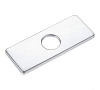 Zeroupshop Placa cuadrada de acero inoxidable 304, tapa de cubierta dorada cepillada para fregadero de lavabo de 3 agujeros o un solo agujero, corrector de agujeros decorativo para baño (plata