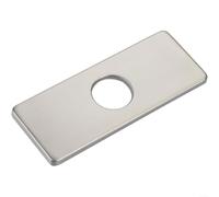 Zeroupshop Placa cuadrada de acero inoxidable 304, tapa de cubierta dorada cepillada para fregadero de lavabo de 3 agujeros o un solo agujero, corrector de agujeros decorativo para baño (color seda
