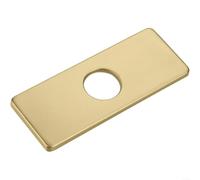 Zeroupshop Placa cuadrada de acero inoxidable 304, tapa de cubierta dorada cepillada para fregadero de lavabo de 3 agujeros o de un solo agujero, corrector de agujeros decorativo para baño (oro