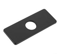 Zeroupshop Placa cuadrada de acero inoxidable 304, tapa de cubierta dorada cepillada para fregadero de lavabo de 3 agujeros o de un solo agujero, corrector de agujeros decorativo para baño (negro)