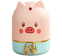 Zeroupshop Soporte para palillos de dientes de prensa automática, adorable diseño de conejo para cocina y mesa de comedor, dispensador de plástico que ahorra espacio, 7 x 7 x 11 cm, rosa y blanco