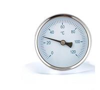 Zeroupshop Termómetro bimetálico de acero inoxidable 0-120 ° C rosca G1/2 para montaje axial Industrial para indicador DIAL para gas líquido Caldera de tubería de vapor resistente a vibraciones