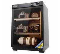 ZERTYLRE Armario Seco Electrónico A Prueba De Humedad, Modelo ZEY7011, 50 Litros, Negro, Control De Humedad Automático, Luces LED Para Dispositivos Electrónicos, Sellos Y Té